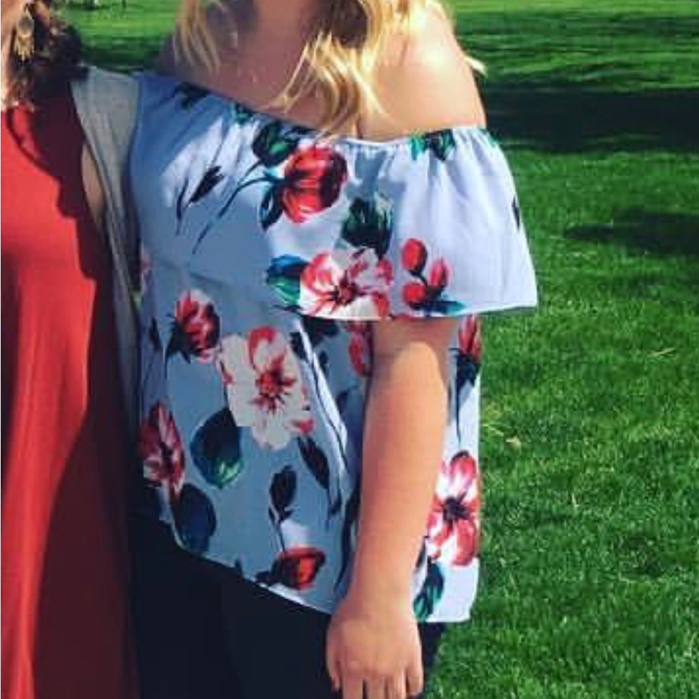 Gorgeous off the shoulder, floral tank top